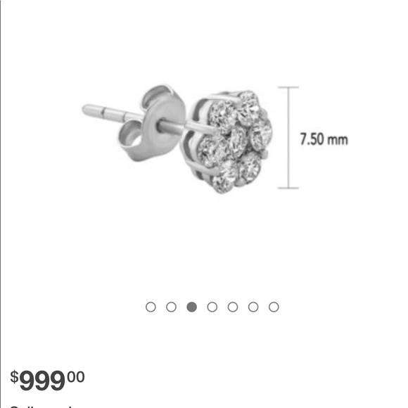 1 carat diamond earrings - Picture 1 of 4